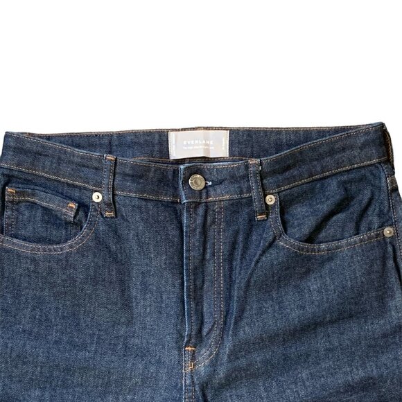 Everlane The High Rise Straight Jean 29/30.5 x 32.5 Regular Dark Blue Denim  21E - Picture 8 of 11